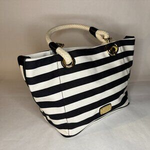 Michael Kors Bags | Michael Kors Black/White Striped Nautical Theme Tote
